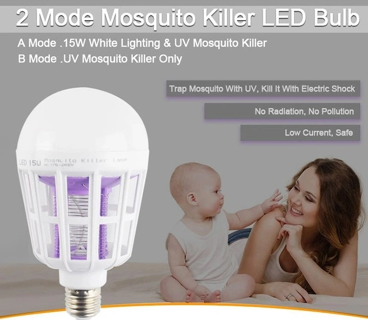 All in One 15W LED Bulb Mosquito Killer Lamp Bug Zapper Light