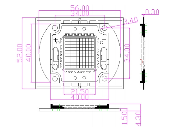 30W 50W 100W COB LED Bridgelux Chip 45mil